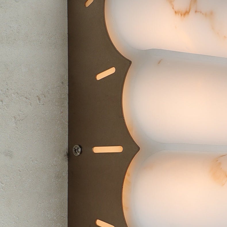 Serra Tiered Alabaster Wall Sconce – Hand-Carved Stone LED Light