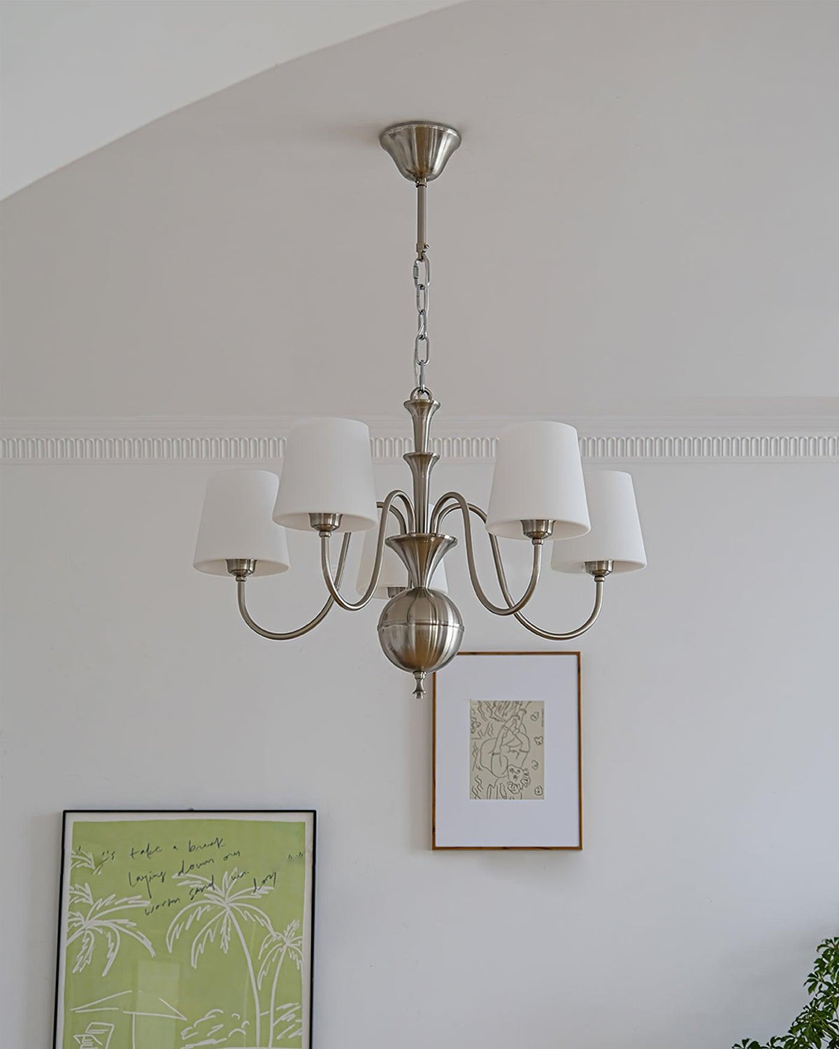 Shabby Chrome Glass Chandelier for Modern Dining Room and Living Room