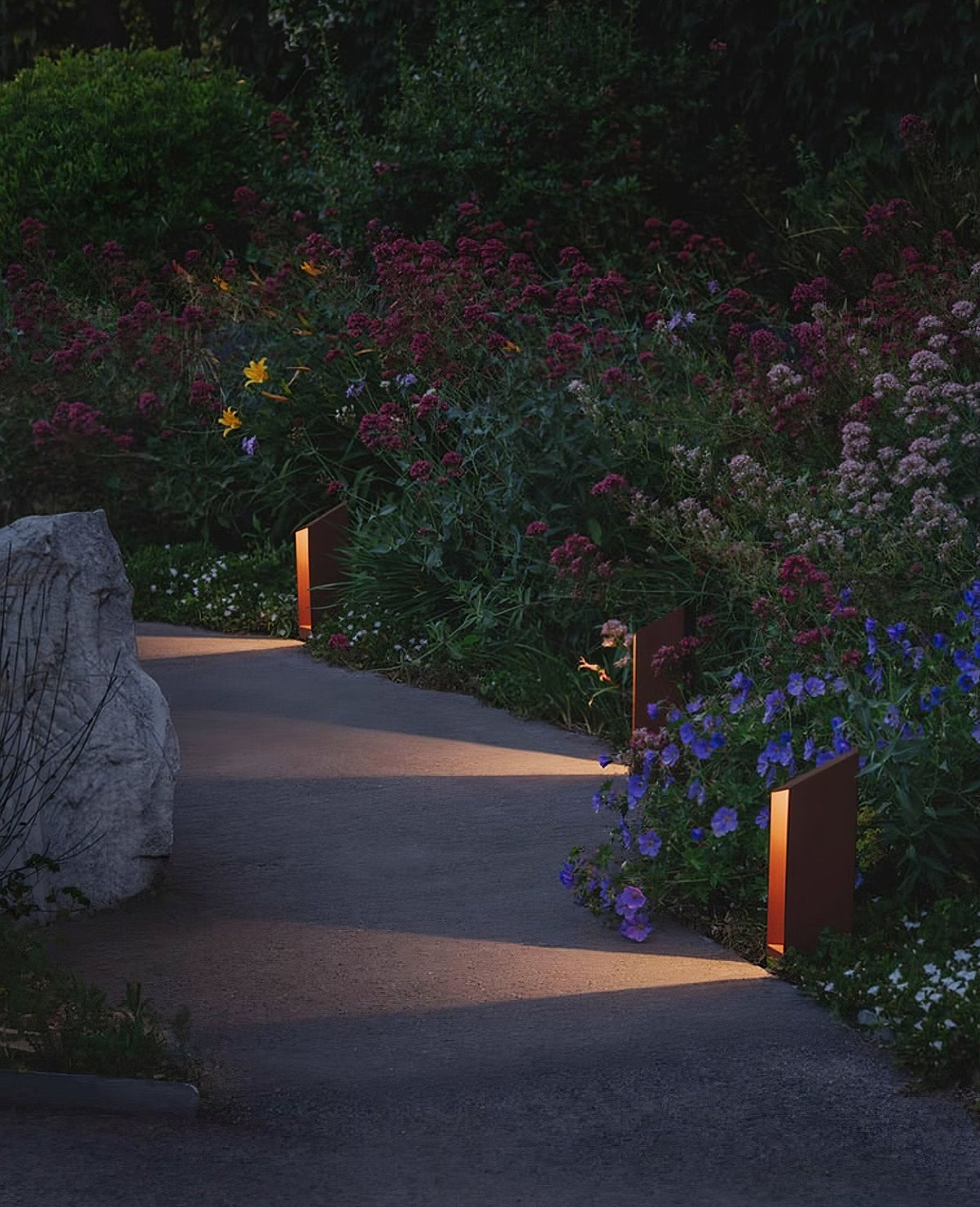 Shadow Peak Outdoor Bollard Light — Sculptural LED Path Light in Stainless Steel