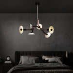 Sheba Classical Four-Arm LED Chandelier in Matte Black Iron