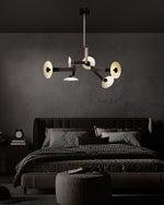 Sheba Classical Four-Arm LED Chandelier in Matte Black Iron