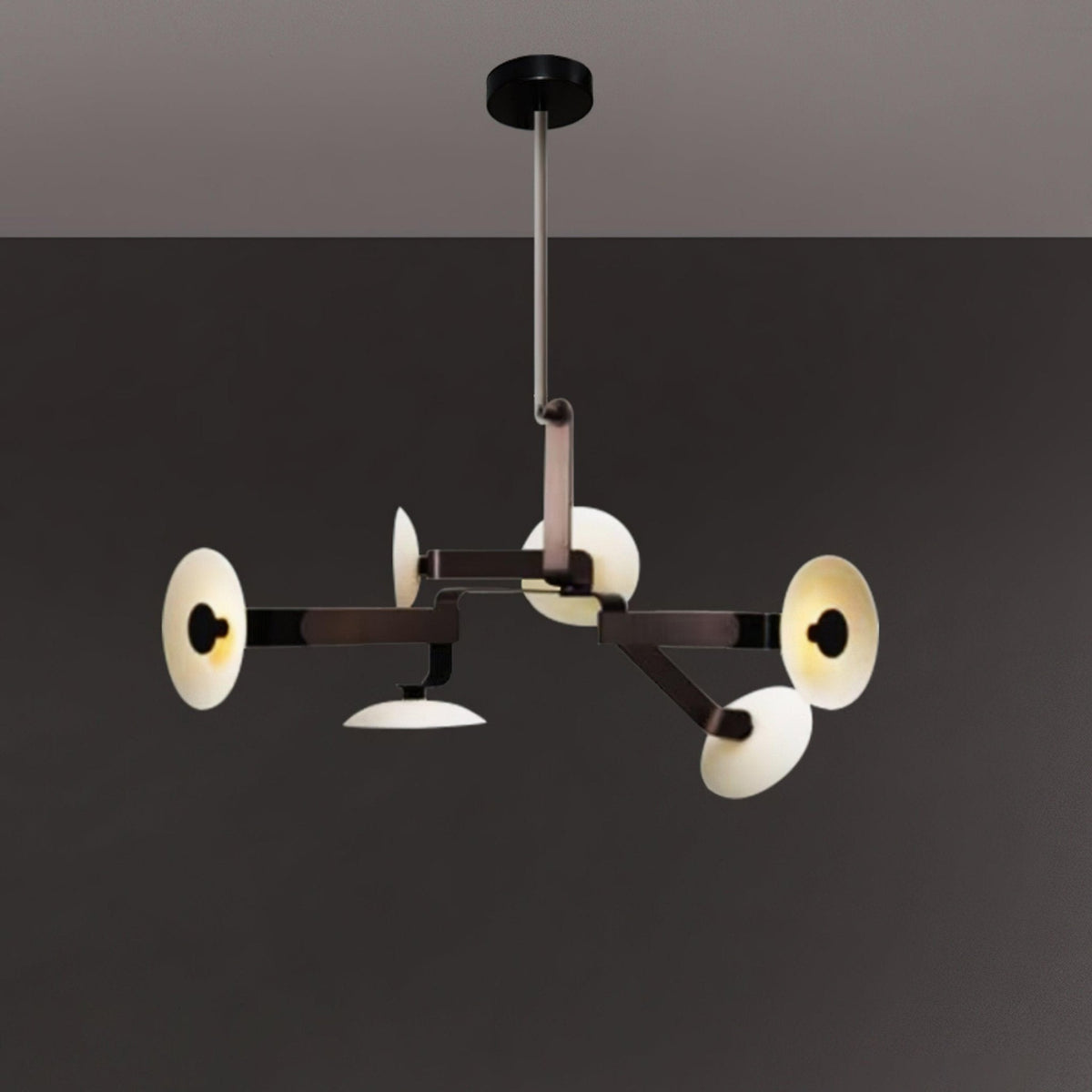 Sheba Classical Four-Arm LED Chandelier in Matte Black Iron
