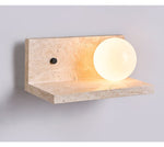 Shelf Travertine Wall Sconce with Integrated LED Lighting