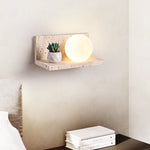 Shelf Travertine Wall Sconce with Integrated LED Lighting