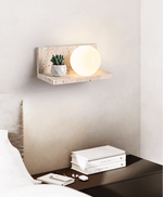 Shelf Travertine Wall Sconce with Integrated LED Lighting