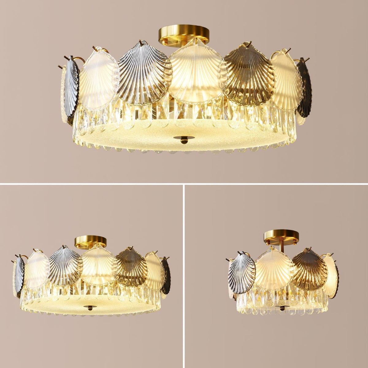 Shell Crystal Ceiling Lamp