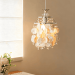 Shell Disc Pendant Light – Iridescent Crystal & Metal Chandelier