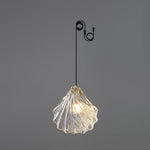 Shell Mini Pendant Swag Light — Plug-In Brass & Hand-Blown Glass Pendant