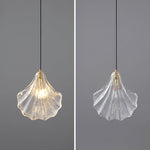 Shell Mini Pendant Swag Light — Plug-In Brass & Hand-Blown Glass Pendant