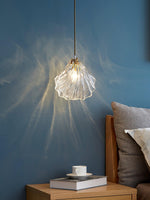 Shell Mini Pendant Swag Light — Plug-In Brass & Hand-Blown Glass Pendant