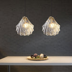 Shell Mini Pendant Swag Light — Plug-In Brass & Hand-Blown Glass Pendant