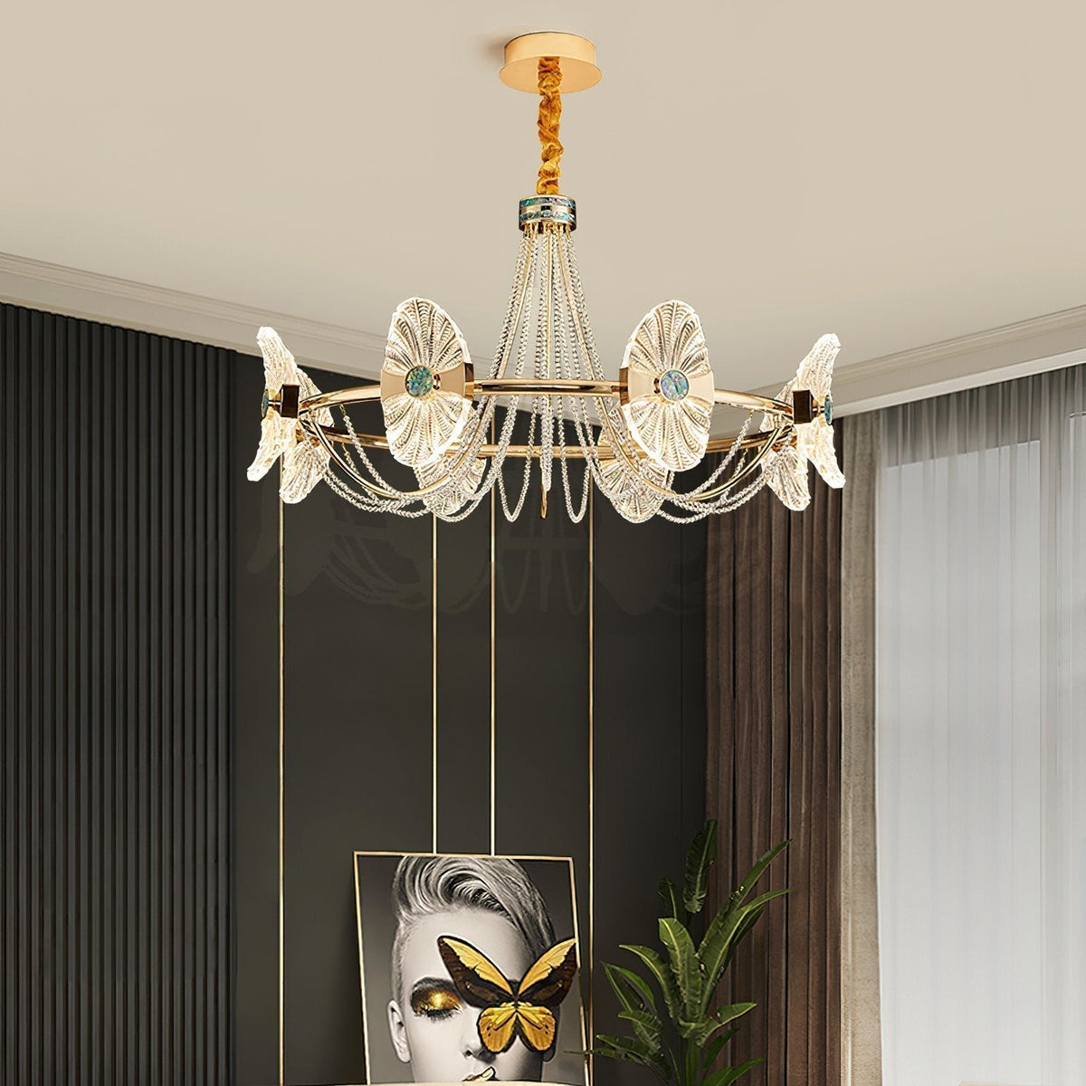 Shell Round Chandelier