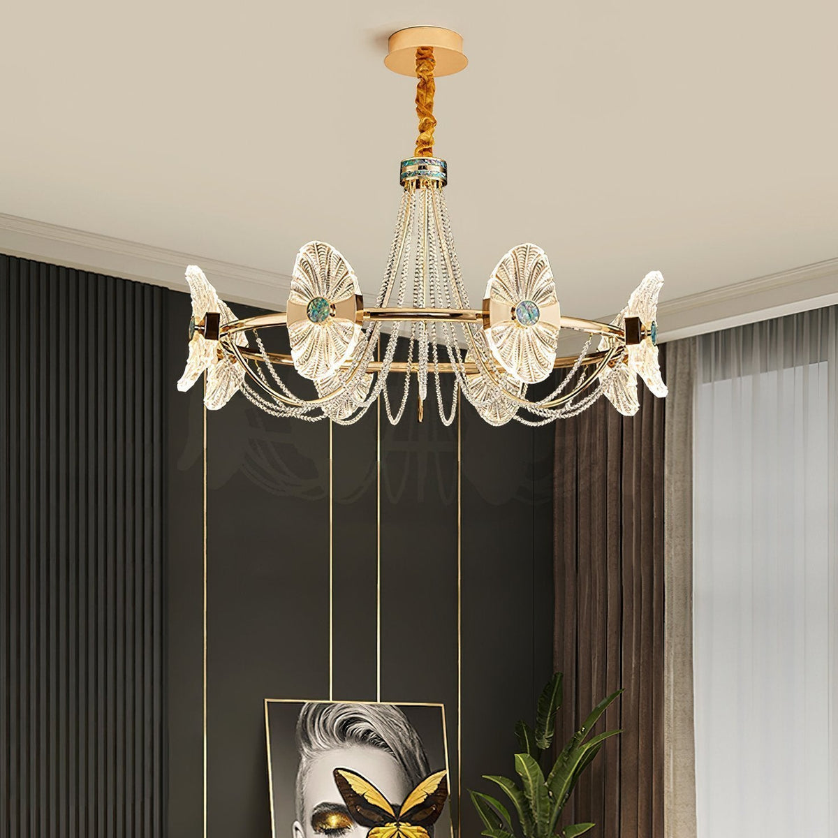 Shell Round Chandelier