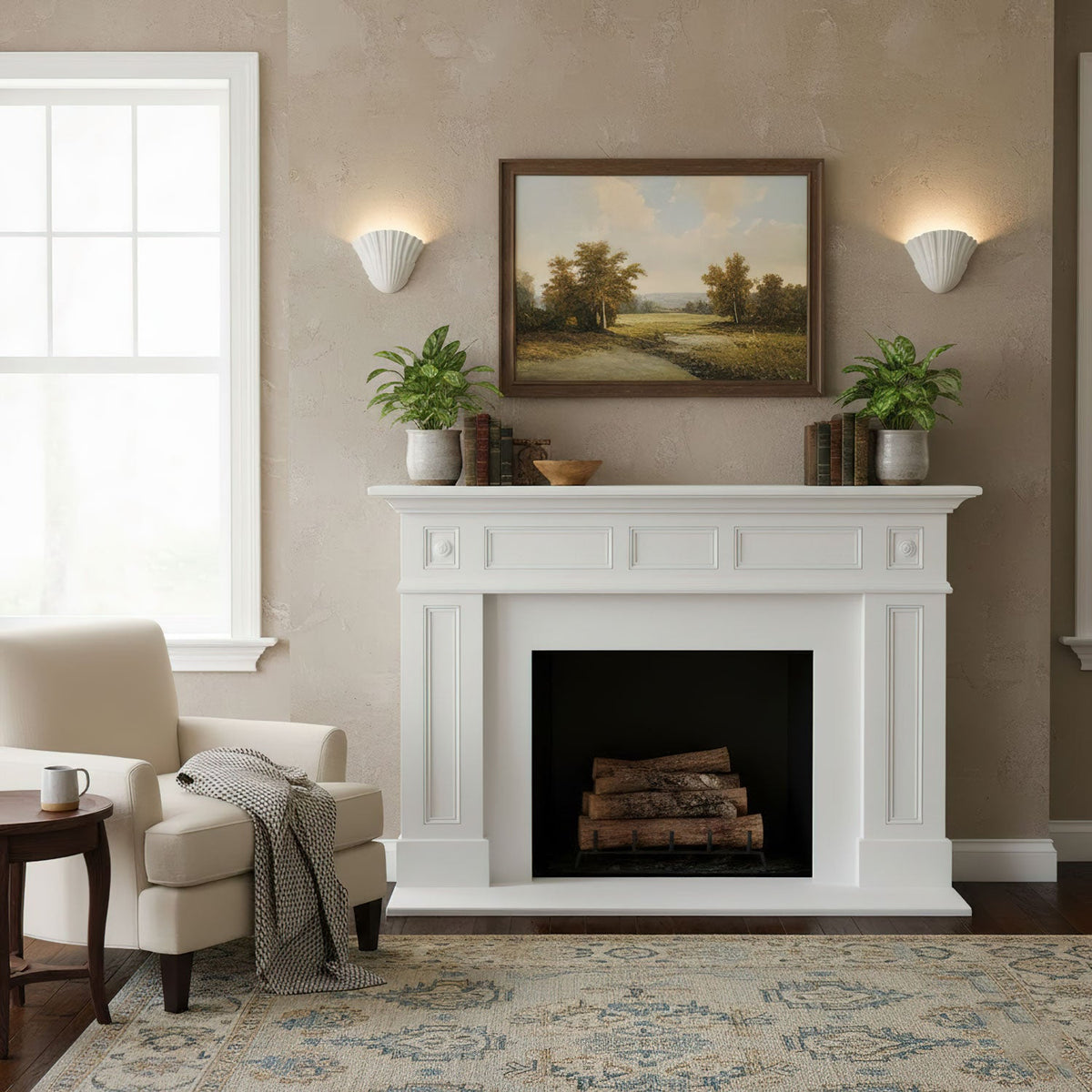 Shella Sculptural Wall Sconce in White Plaster for Modern Interiors