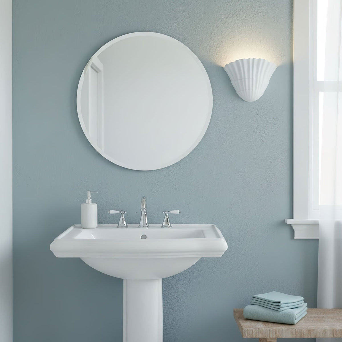 Shella Sculptural Wall Sconce in White Plaster for Modern Interiors