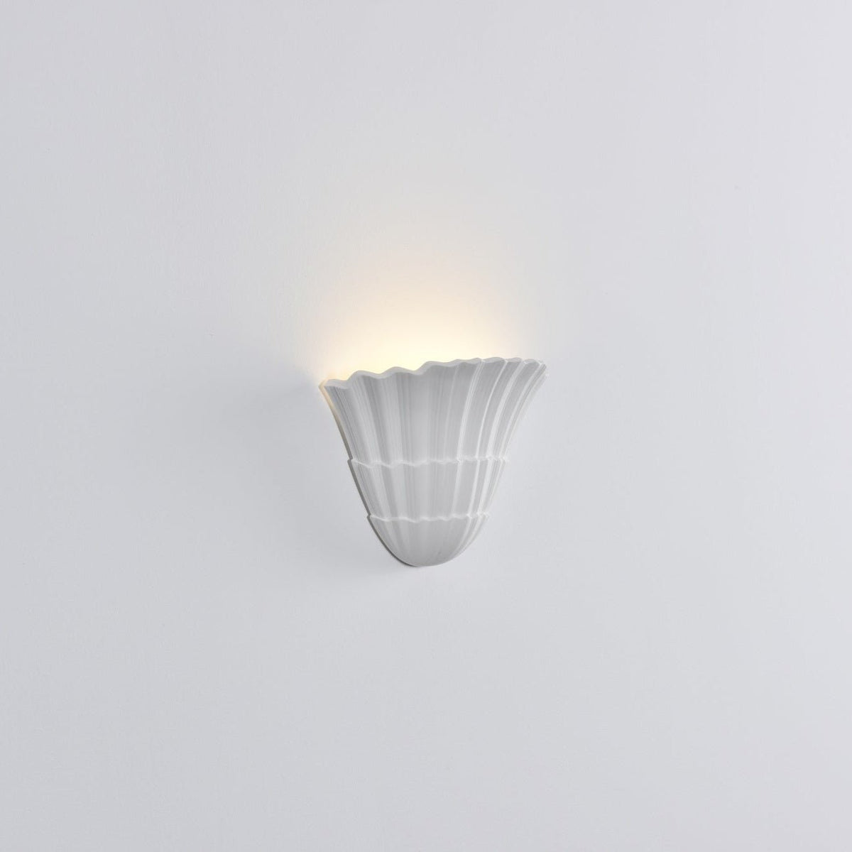 Shella Sculptural Wall Sconce in White Plaster for Modern Interiors
