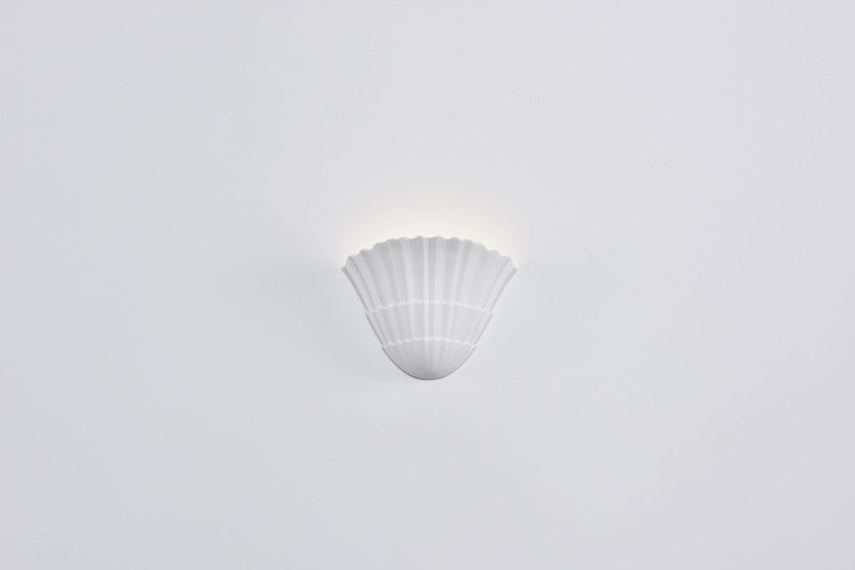 Shella Sculptural Wall Sconce in White Plaster for Modern Interiors