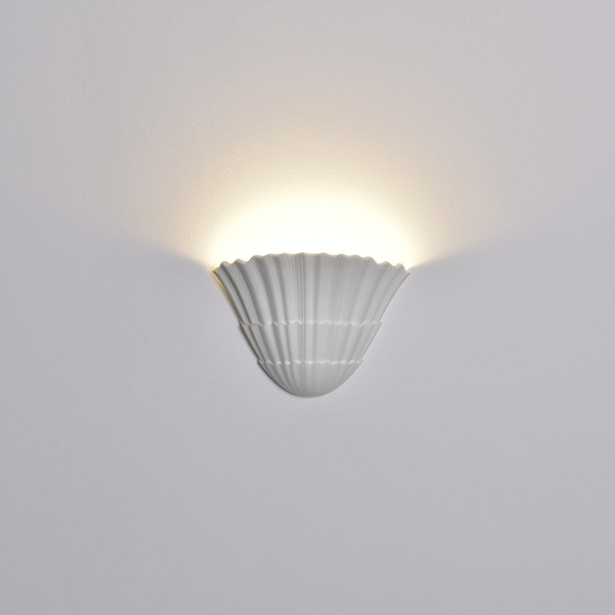 Shella Sculptural Wall Sconce in White Plaster for Modern Interiors