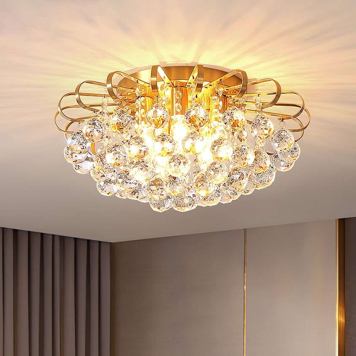 Shining Crystal Ball Ceiling Lamp