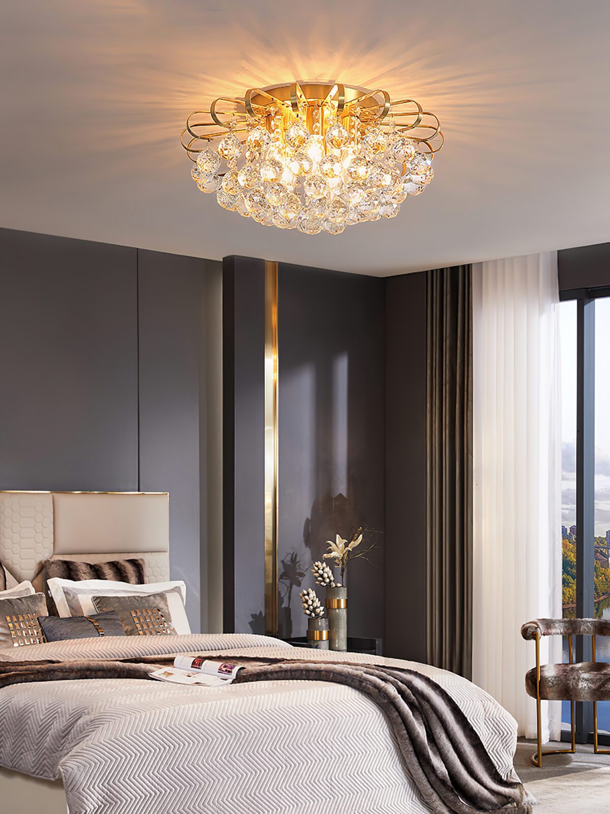Shining Crystal Ball Ceiling Lamp