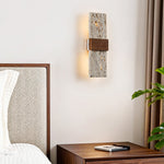 Siena Travertine Wall Sconce with Walnut Accent