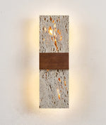 Siena Travertine Wall Sconce with Walnut Accent