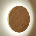 Sculptural Travertine Wall Sconce with Integrated LED