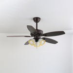 Sienna Breeze Ceiling Fan with Light – Walnut Wood Blades & Amber Glass