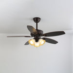 Sienna Breeze Ceiling Fan with Light – Walnut Wood Blades & Amber Glass