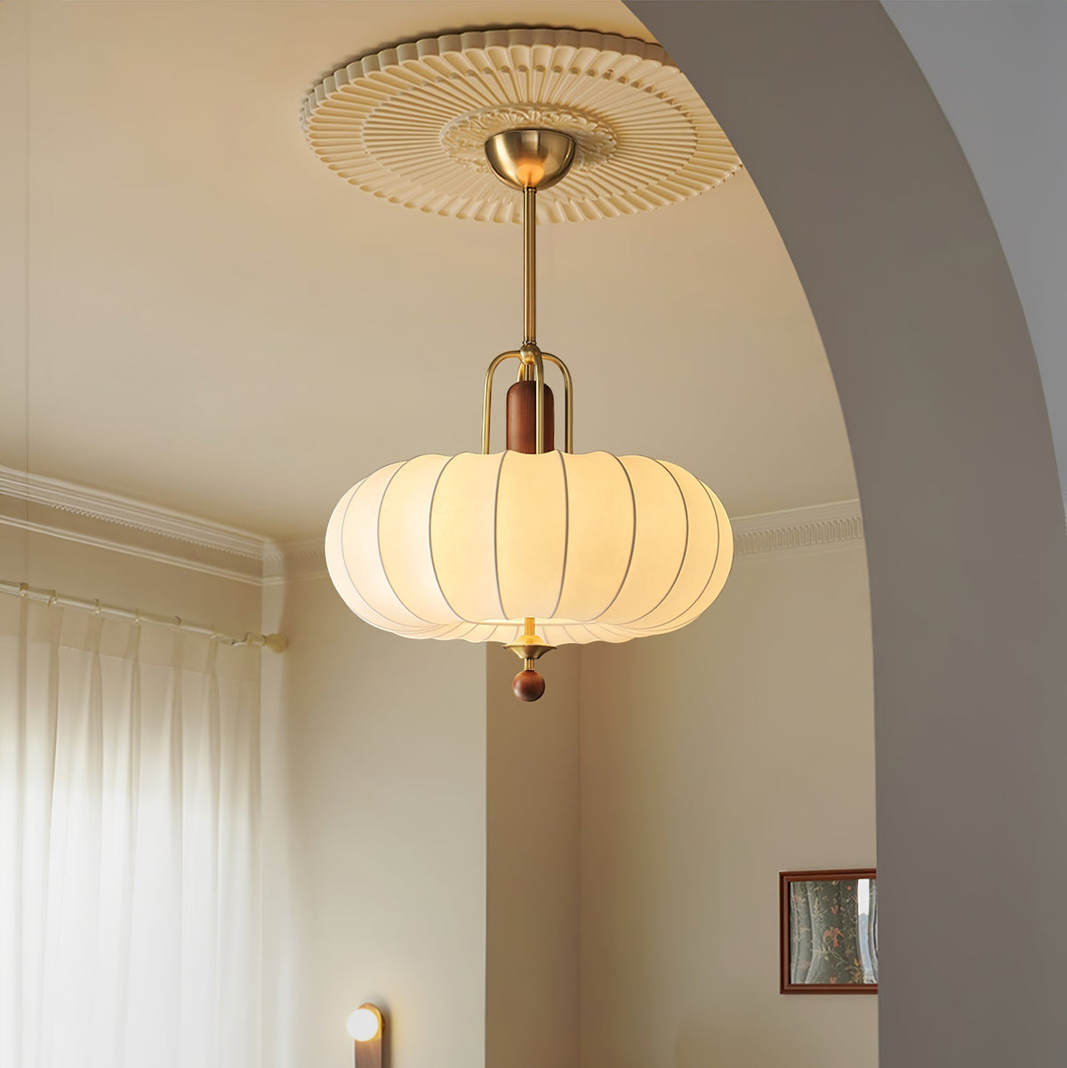 Silka Pendant Light – Modern Silk Cocoon Shade, Designer Ceiling Lamp