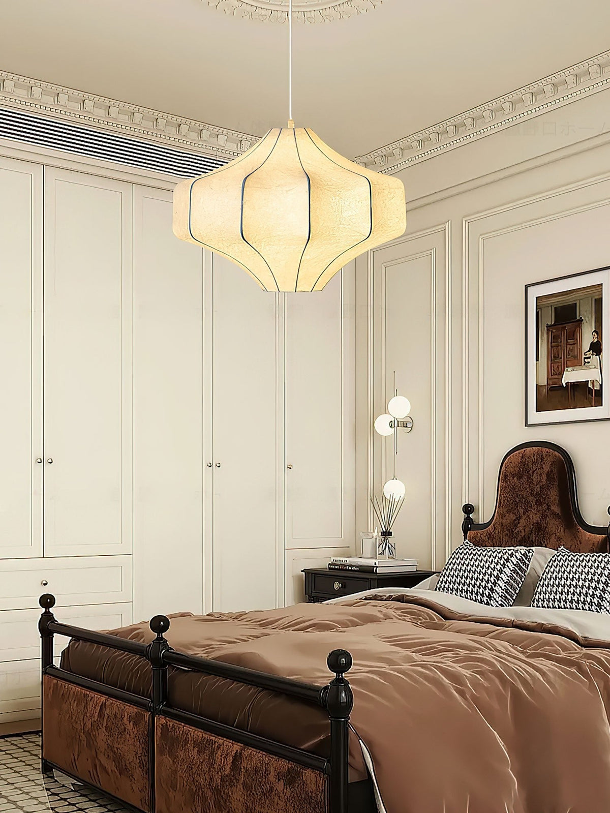 Silken Aura Silk Pendant Light – Handcrafted Modern Lantern for Dining & Living