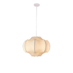 Silken Lotus Pendant Lamp — Genuine Silk Shade, Modern Lotus Form, 5 Sizes