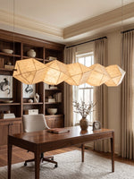 Silvara Fold Linear Pendant Light — Mulberry Silk Sculptural Chandelier