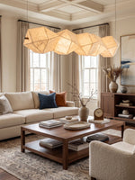 Silvara Fold Linear Pendant Light — Mulberry Silk Sculptural Chandelier