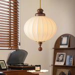 Silvara Silk Pendant Light with Wood Accents for Dining and Living Spaces