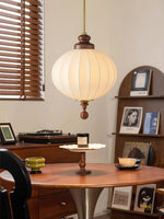 Silvara Silk Pendant Light with Wood Accents for Dining and Living Spaces