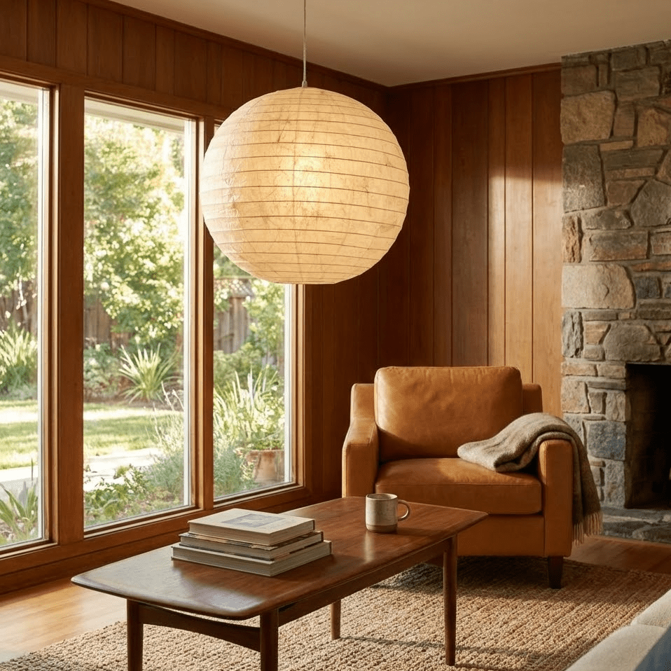 Silvara Lunar Globe Pendant Light – Handcrafted Mulberry Silk Shade