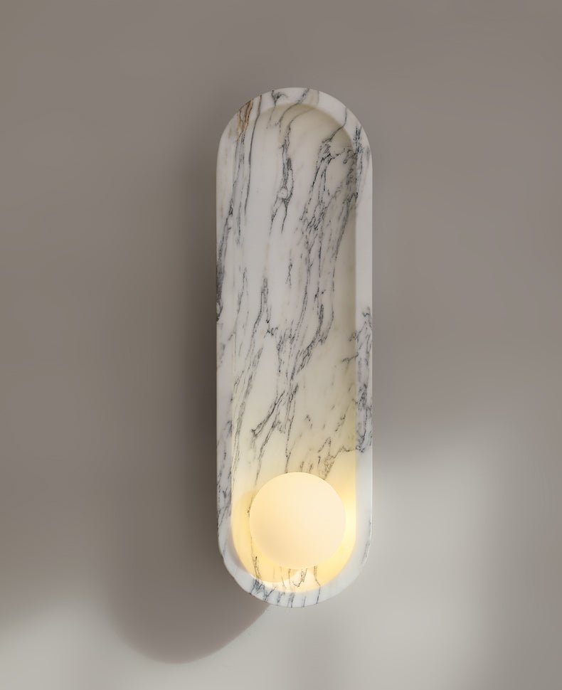 Silvaris Marble Wall Sconce with Opal Glass Globe