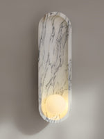Silvaris Marble Wall Sconce with Opal Glass Globe