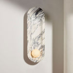 Silvaris Marble Wall Sconce with Opal Glass Globe