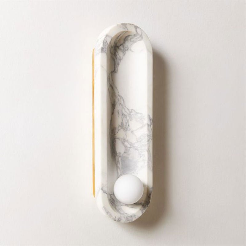 Silvaris Marble Wall Sconce with Opal Glass Globe