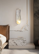 Silvaris Marble Wall Sconce with Opal Glass Globe