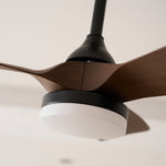 Silven Curve Ceiling Fan Light with LED – Modern Walnut Fan for Living Spaces