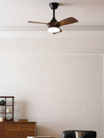 Silven Curve Ceiling Fan Light with LED – Modern Walnut Fan for Living Spaces
