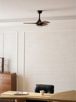 Silven Curve Ceiling Fan Light with LED – Modern Walnut Fan for Living Spaces