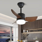 Silven Curve Ceiling Fan Light with LED – Modern Walnut Fan for Living Spaces