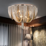 Cascading Chain Tassel Ceiling Light in Silver or Gold