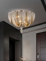 Cascading Chain Tassel Ceiling Light in Silver or Gold