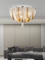 Cascading Chain Tassel Ceiling Light in Silver or Gold
