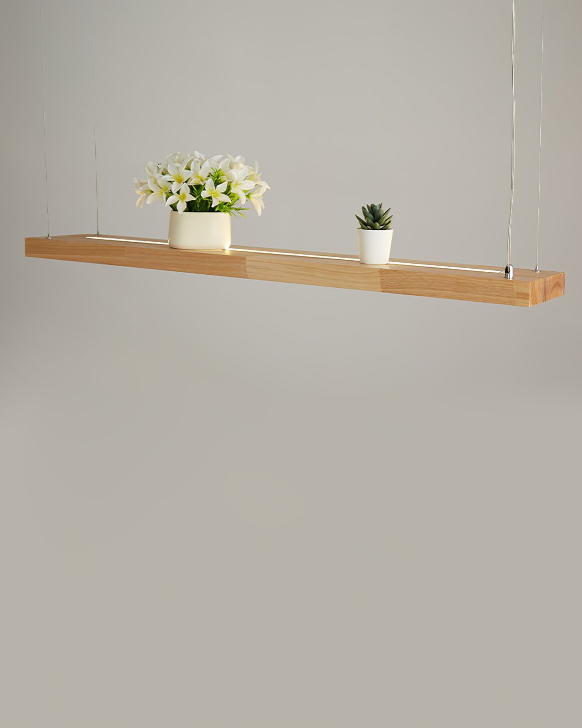 Simple Solid Wood LED Pendant Light